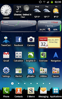 My home screen on the Note My home screen on the Note