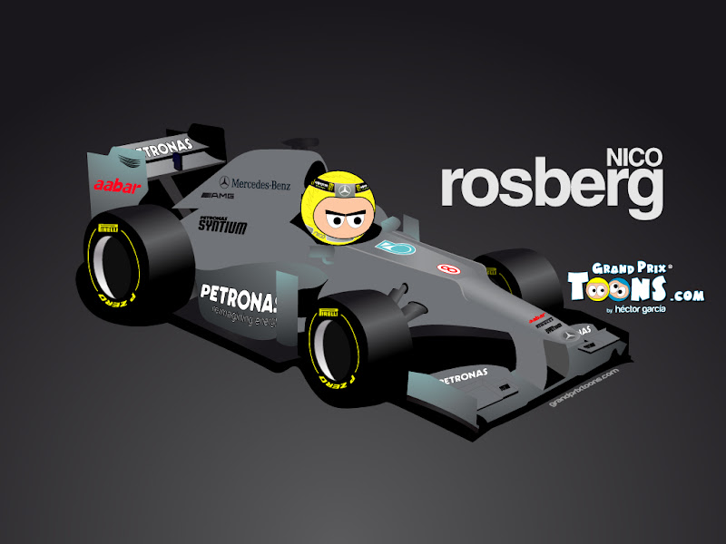 Нико Росберг Mercedes W03 Grand Prix Toons 2012