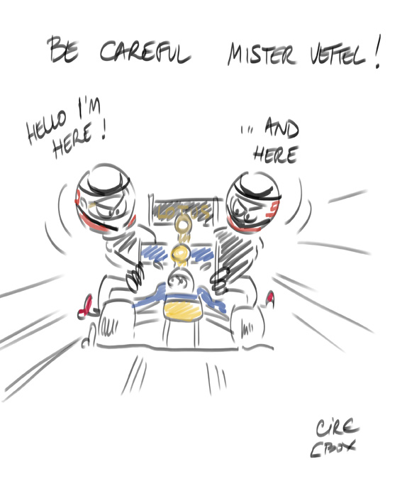 Cirebox live cartoon - Lap 40/57. Be careful Mister Vettel