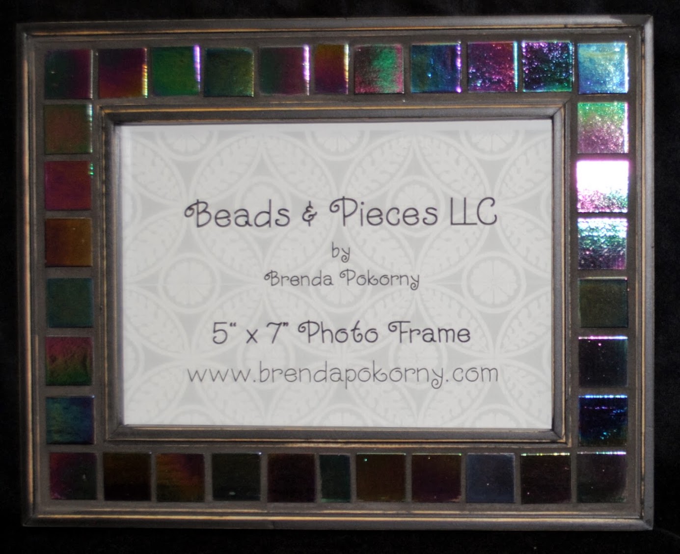 Black on Black Rustic 5 x 7 Mosaic Photo Frame MOF1387