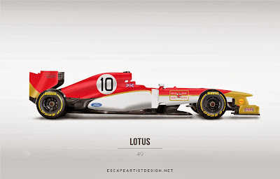 современный болид в раскраске Lotus 49 - Escape Artist Design