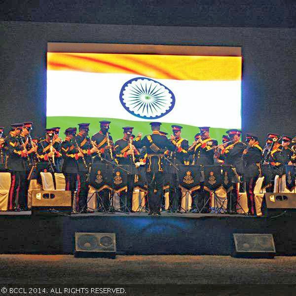 The Band of the Royal Artillery perform Jana Gana Mana during the celebration of Queen Elizabeth II's 88th birthday at the British high commissioner's residence in the city. The Band of the Royal Artillery perform Jana Gana Mana during the celebration of Queen Elizabeth II's 88th birthday at the British high commissioner's residence in the city.