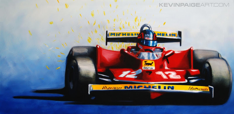 Жиль Вильнев Ferrari watercolor by Kevin Paige Art