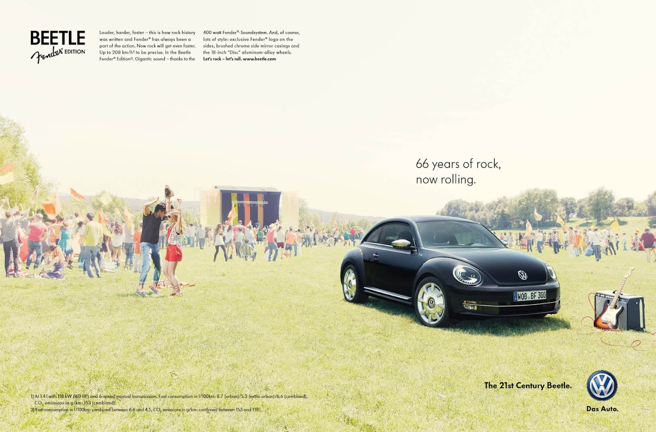 Volkswagen VW Beetle Fender Edition Print Ads — Sorry Groupies Not Included