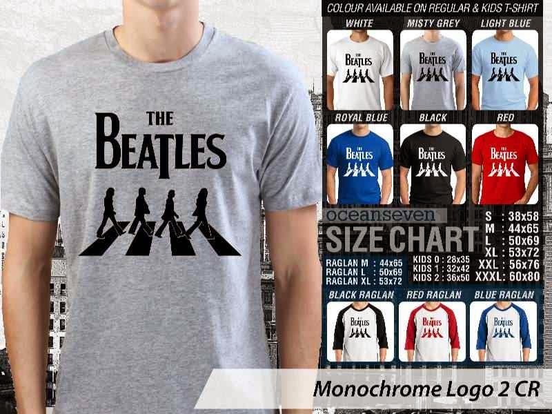 KAOS Musik The Beatles Desain Monochrome Logo 2 distro ocean seven