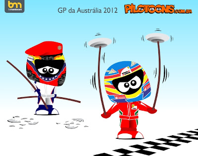 Фернандо Алонсо показывает класс Пастору Мальдонадо - pilotoons по Гран-при Австралии 2012