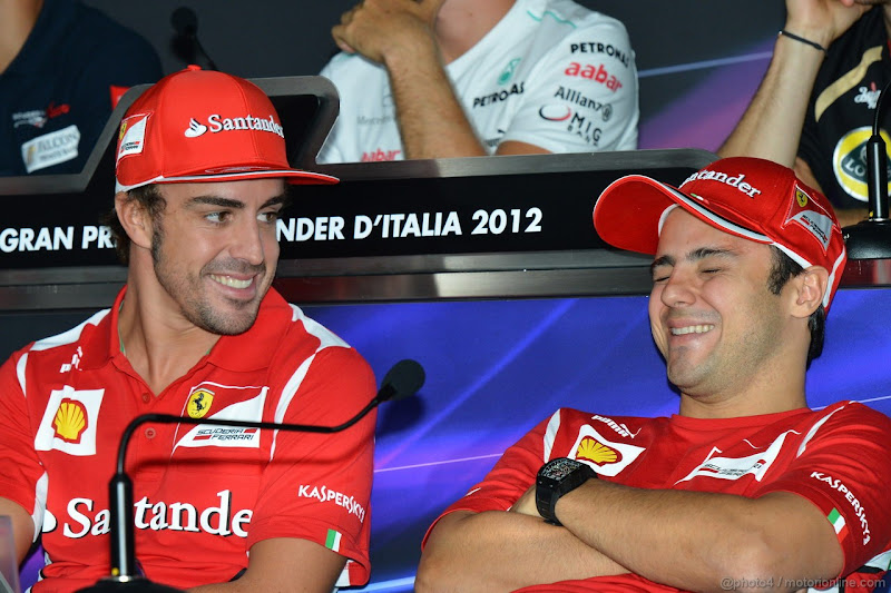 Фернандо Алонсо и Фелипе Масса на пресс-конференции Гран-при Италии 2012