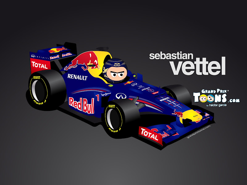 Себастьян Феттель Red Bull RB8 Grand Prix Toons 2012