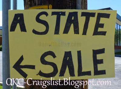 GARAGE SALE SIGN-OF-THE-WEEK: Which State? | OKC Craigslist Garage Sale GARAGE SALE SIGN-OF-THE-WEEK: Which State?