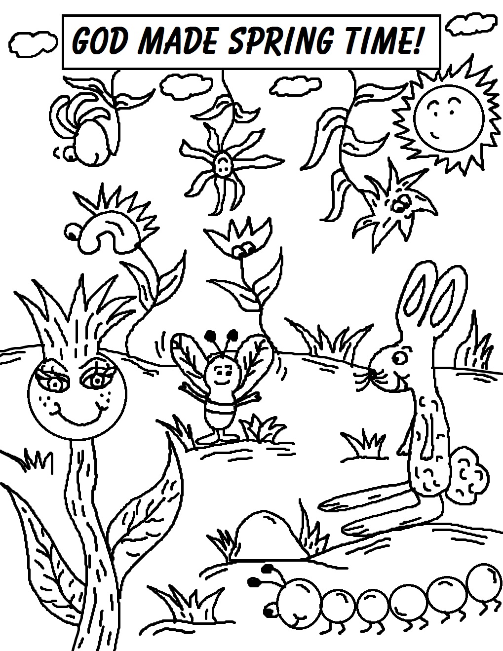 Spring Coloring Pages for Toddlers, Preschool and - springtime coloring pages