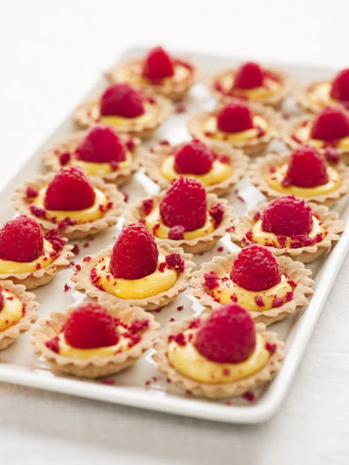 Sea buckthorn curd with raspberries