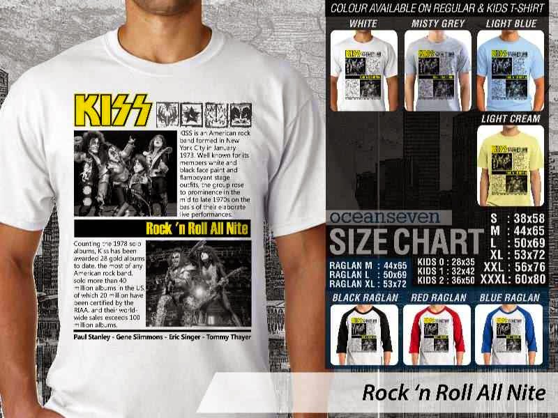 Kaos Musik Rock n Roll Kiss 80 Rock Band Legendaris