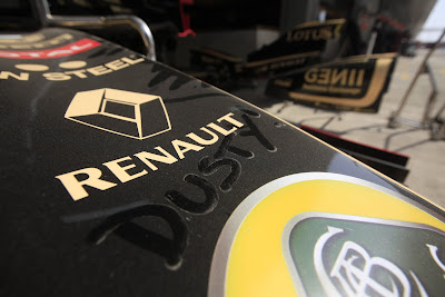 Dusty пыльное переднее антикрыло Lotus Renault на Гран-при Индии 2011