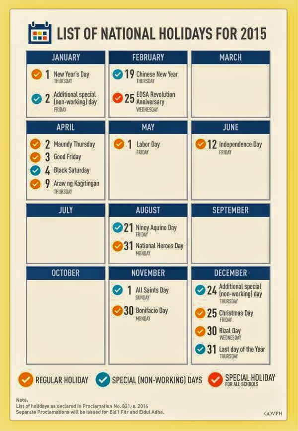 List of Philippines Holiday for 2015 Image of List of Philippines Holiday for 2015