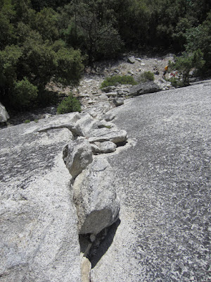 Looking down the fourth class terrain ramp back to the base