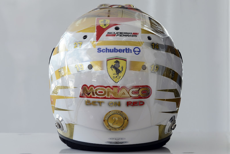шлем Фернандо Алонсо для Гран-при Монако 2012 - вид сзади