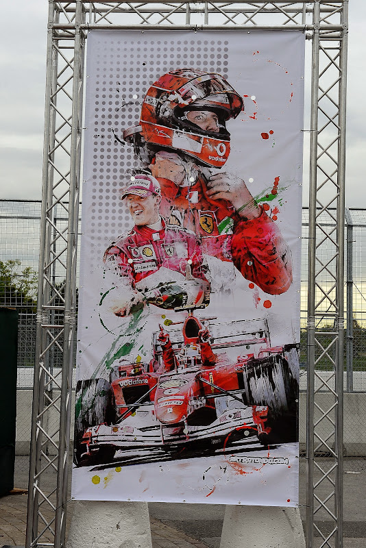 Михаэль Шумахер и Ferrari - баннер Art Rotondo на Гран-при Канады 2014