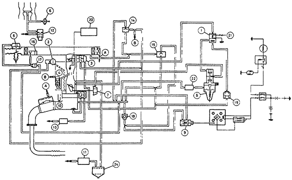 Схема вакуумной системы и электрических соединений - модели с механической коробкой передач и автоматической воздушной заслонкой