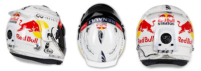 трибьют-шлем Себастьяна Феттеля Феликсу Баумгартнеру и его прыжку из стратосферы для Гран-при Австралии 2013