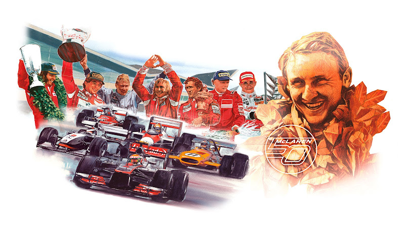 Чемпионы McLaren - рисунок к 50-летию команды #Happy50thMcLaren
