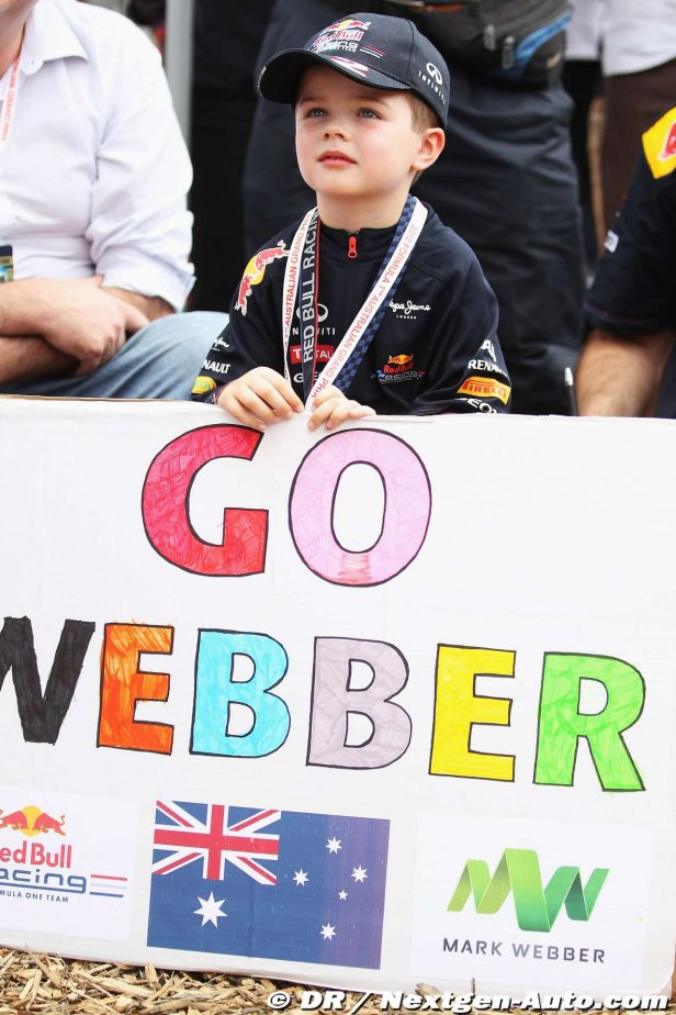 маленький болельщик Марка Уэббера на Гран-при Австралии 2012