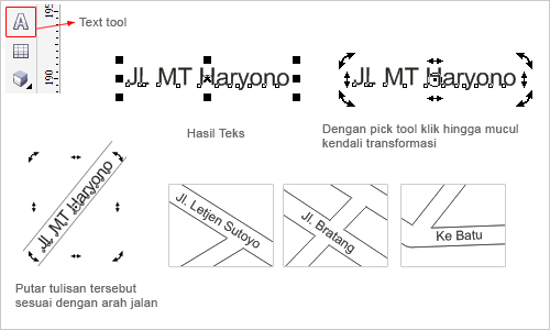 membuat penunjuk arah 3d dengan coreldraw