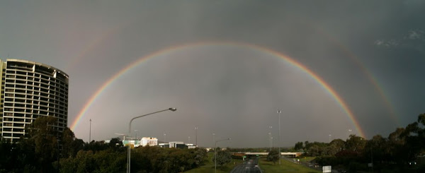 double rainbow over canberra