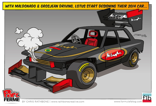 Lotus готовит машину для Мальдонадо и Грожана - комикс Chris Rathbone