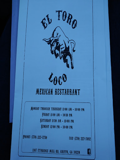 Restaurant «El Toro Loco Mexican Restaurant», reviews and photos, 1107 Ethridge Mill Rd, Griffin, GA 30224, USA