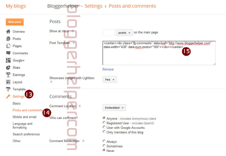 komentar facebook di bawah postingan blogger