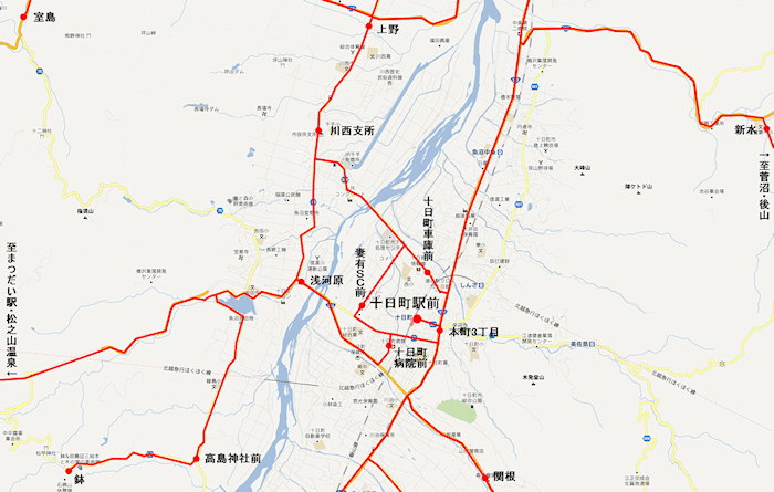十日町駅バス路線図