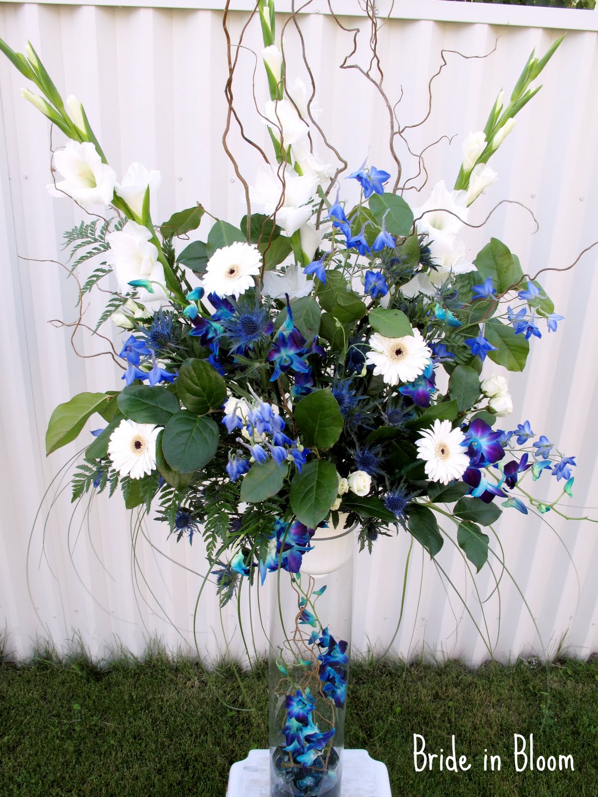 Blue orchid bridal bouquets
