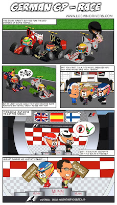 комикс Los MiniDrivers по гонке на Гран-при Германии 2012