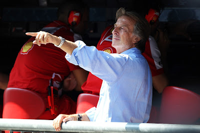 Лука ди Монтедземоло на капитанском мостике Ferrari на Гран-при Италии 2013