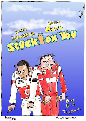 Льюис Хэмилтон и Фелипе Масса Stuck on You - комикс Black Flag