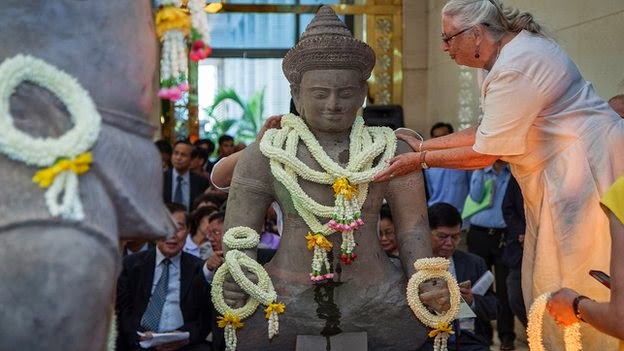 Ancient Hindu temple statues returned to Cambodia Ancient Hindu temple statues returned to Cambodia