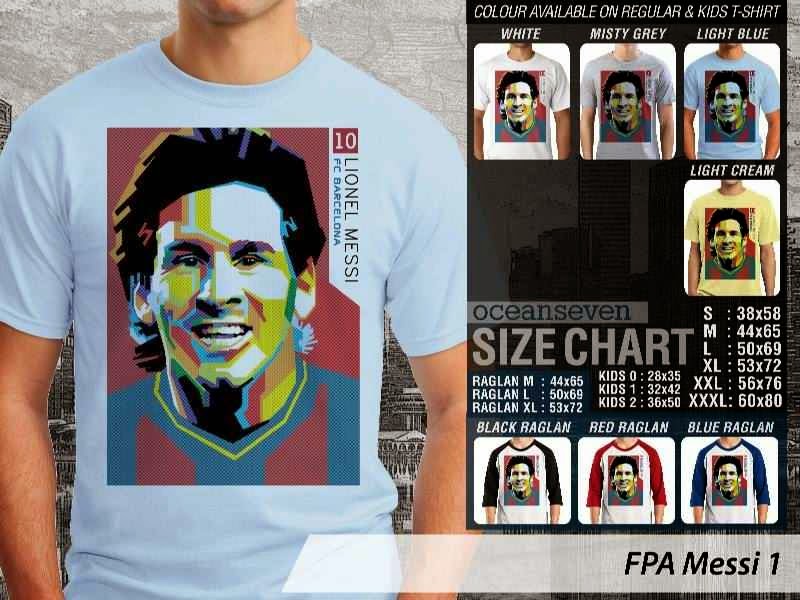 KAOS Lionel Messi 1 Desain Pop Art distro ocean seven