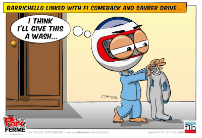 Рубенс Баррикелло готовится к возвращению в Sauber - комикс Chris Rathbone