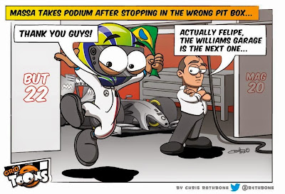 Фелипе Масса берёт подиум после остановки в боксах McLaren - комикс Chris Rathbone по Гран-при США 2014