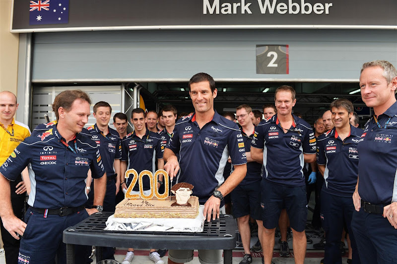 Марк Уэббер отмечает свой 200-ый старт в Формуле-1 на Гран-при Бахрейна 2013