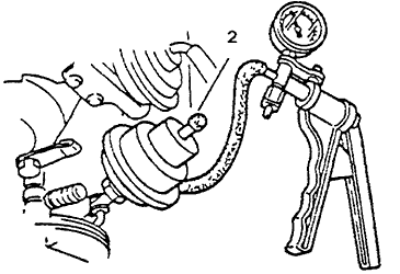 Проверка диафрагмы системы стабилизации холостого хода при помощи вакуумного насоса