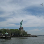On the ferry to Ellis Island. Bye bye, Statue of Liberty. On the ferry to Ellis Island. Bye bye, Statue of Liberty.