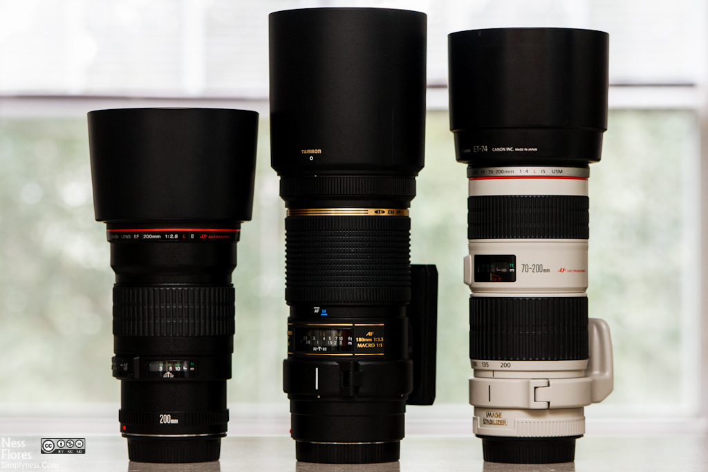 All Three Lenses with Lens hoods