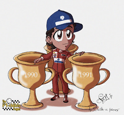 20-ая годовщина трех титулов Айртона Сенны - картинка Noe Izumi F1-chibis