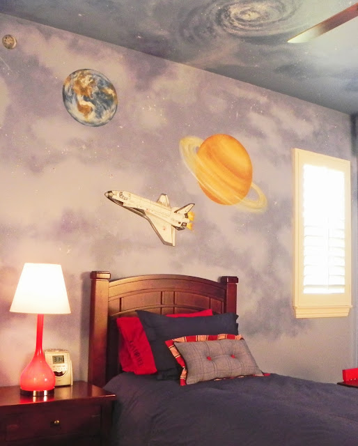 Gabriel's Bedroom 1 of 6 - We created a fun and colorful outer space themed bedroom for three-year-old little Gabriel.
