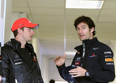 Дженсон Баттон и Марк Уэббер на Гран-при Венгрии 2011