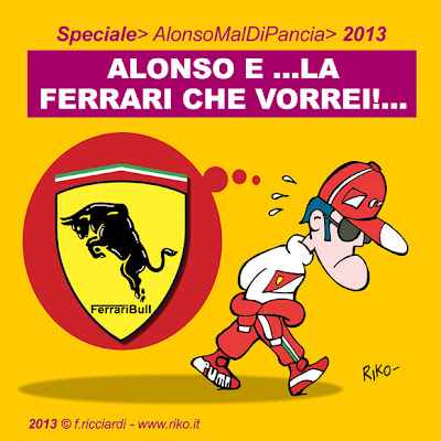 Фернандо Алонсо мечтает о быстрой Ferrari - комикс Riko