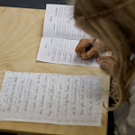 Spelling can be learned in many ways in Montessori. Here, a 2nd year student has gone through a first draft of a story, and has circled words she wasn't sure he had spelled right. She's copying them into a "Have-a-go" dictionary. Her teacher will then provide the correct spelling, and she will re-write her draft, using the correct spelling of these words. Spelling can be learned in many ways in Montessori. Here, a 2nd year student has gone through a first draft of a story, and has circled words she wasn't sure he had spelled right. She's copying them into a "Have-a-go" dictionary. Her teacher will then provide the correct spelling, and she will re-write her draft, using the correct spelling of these words.