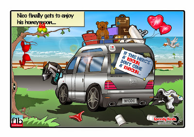 Нико Росберг уезжает на медовый месяц в летний перерыв - комикс SpeedyHedz