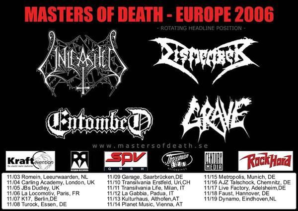 Dismember + Entombed + Grave + Unleashed @ La Locomotive, Paris 06/11/2006
